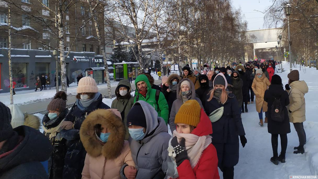 г. Новосибирск. Уличное шествие «за Навального» 