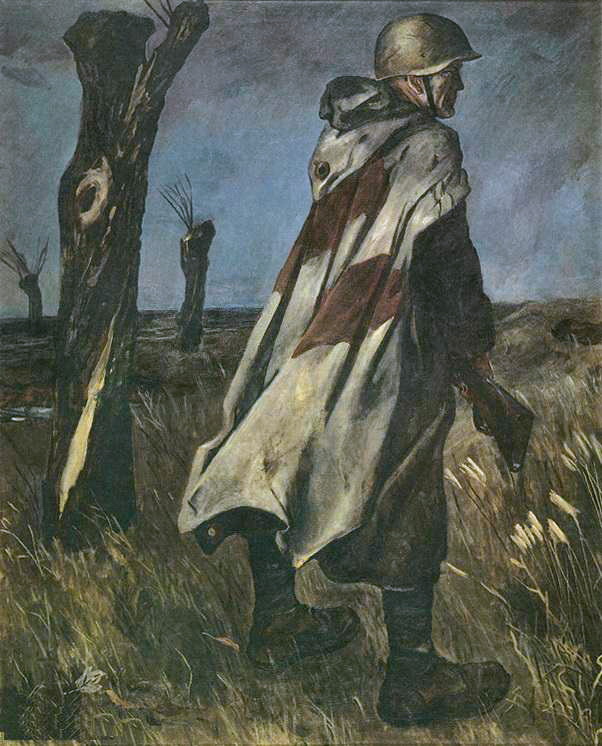 Александр Дейнека. Солдат в плащ-палатке. 1942