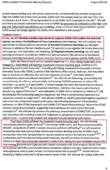 Четвертая страница проекта: Project DEFUSE: Defusing the Treat of Bat-borne Coronaviruses