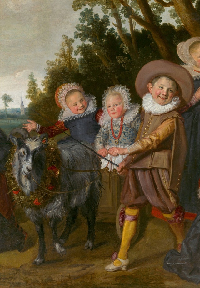Франс Хальс. Трое детей в повозке, запряженной козлом. 1620