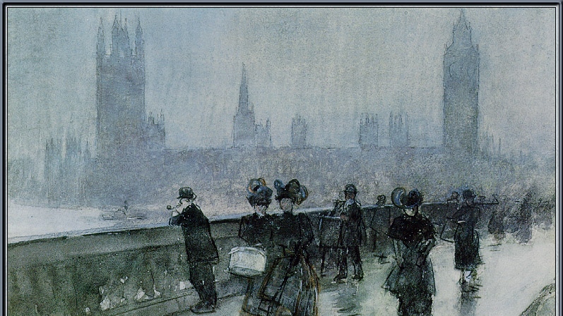 Гассам Чайльд. Вестминстерский мост, Лондон (фрагмент). 1898