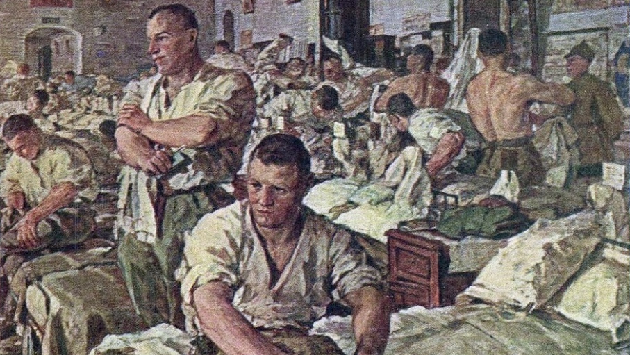Л. А. Хныгин. Утро в казарме Красной Армии. 1926