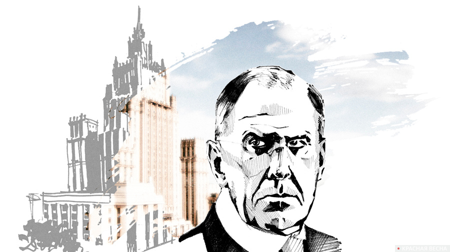 Рисунок Лавров, здание МИД,