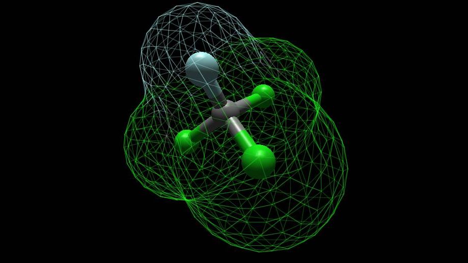Модель молекулы трихлорфторметана