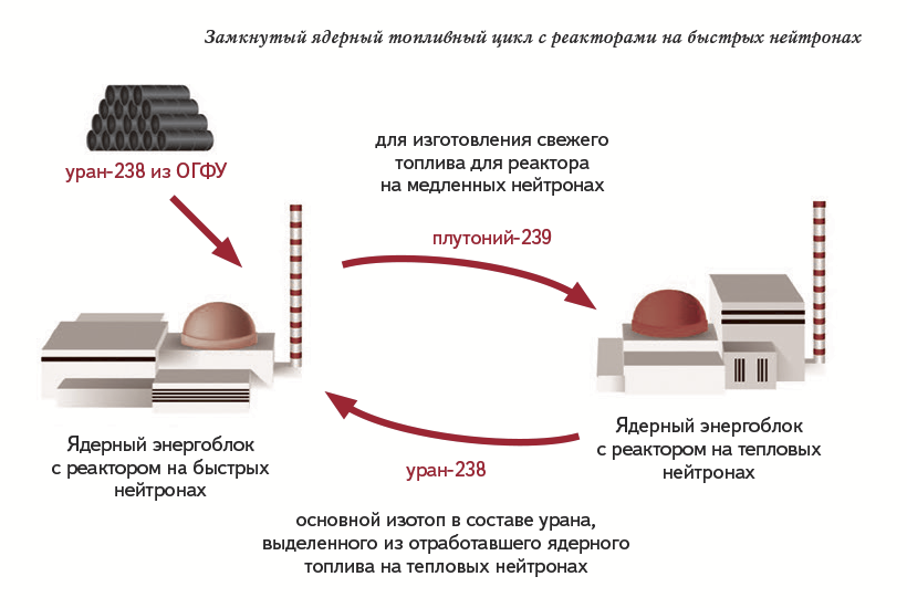 Замкнутый ядерный топливный цикл с реакторами на быстрых нейтронах