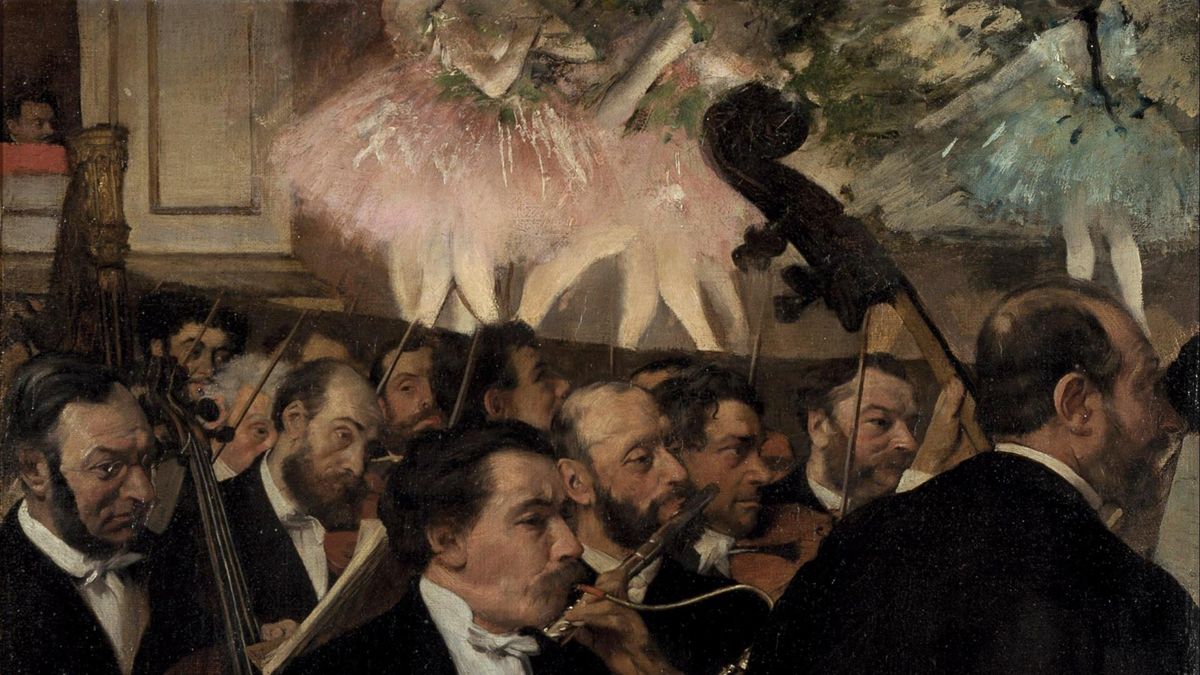 Эдгар Дега. «Музыканты в оркестре». 1870