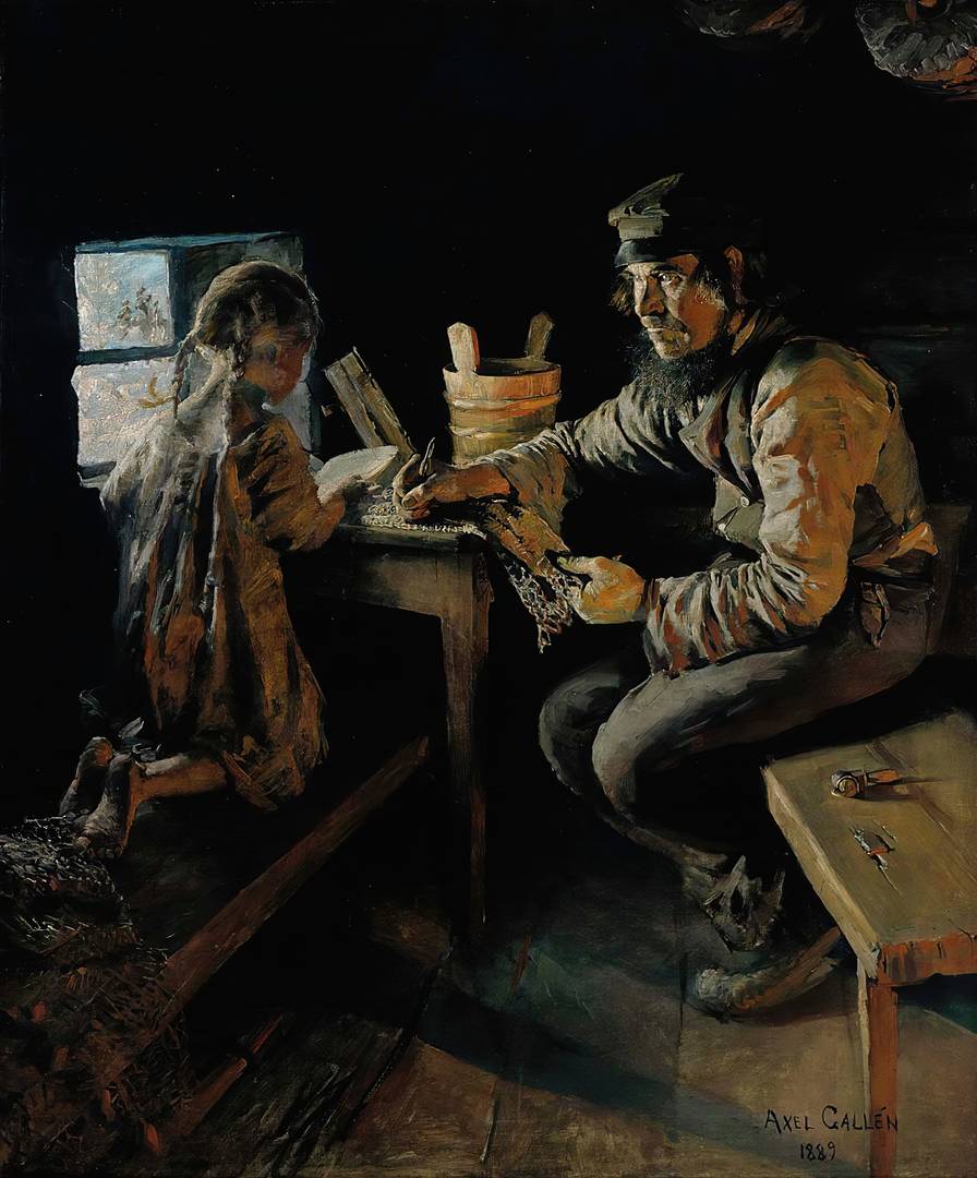 Аксели Галлен-Каллела. Первый урок. 1887-1889