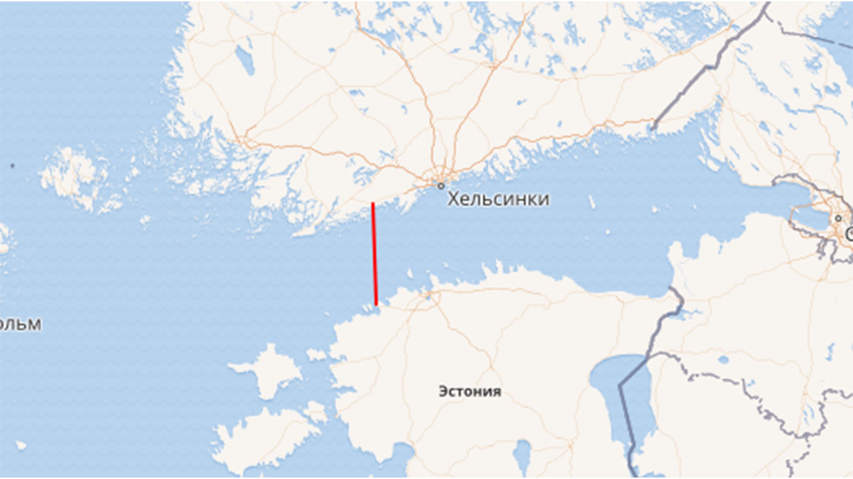 Маршрут газопровода Balticconnector