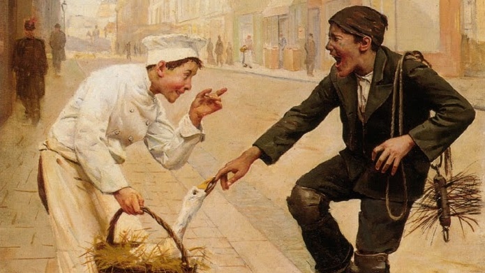 Поль Шарль Шокарн Моро. Неожиданный сюрприз (фрагмент). 1904