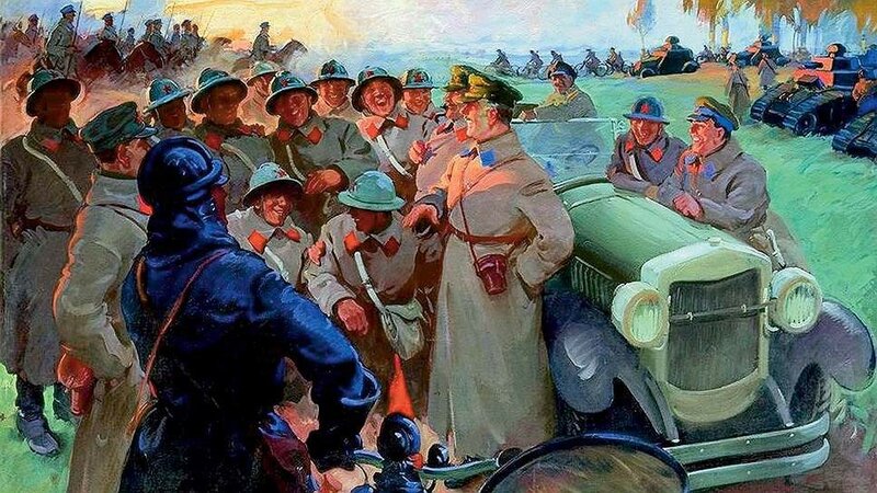 Василий Сварог. К. Е. Ворошилов на маневрах. 1932 год