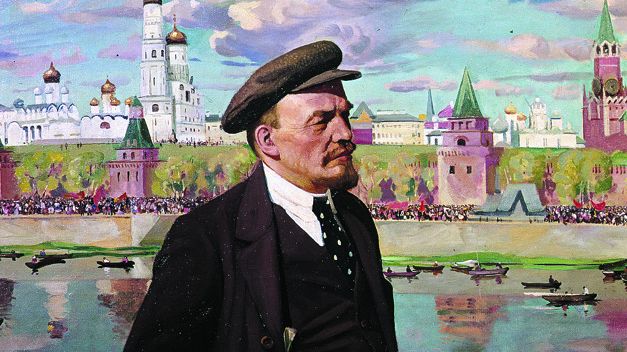 И. Бродский. В. И. Ленин на фоне Кремля. 1924 г.