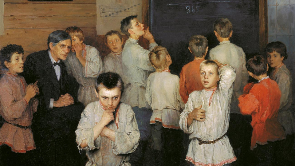 Богданов-Бельский Николай. Устный счет. В народной школе С. А. Рачинского. 1895.