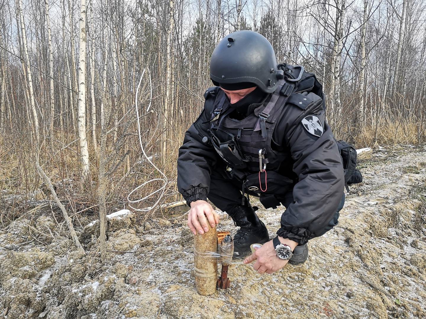 Уничтожение на специализированном полигоне боеприпасов времен Великой Отечественной войны