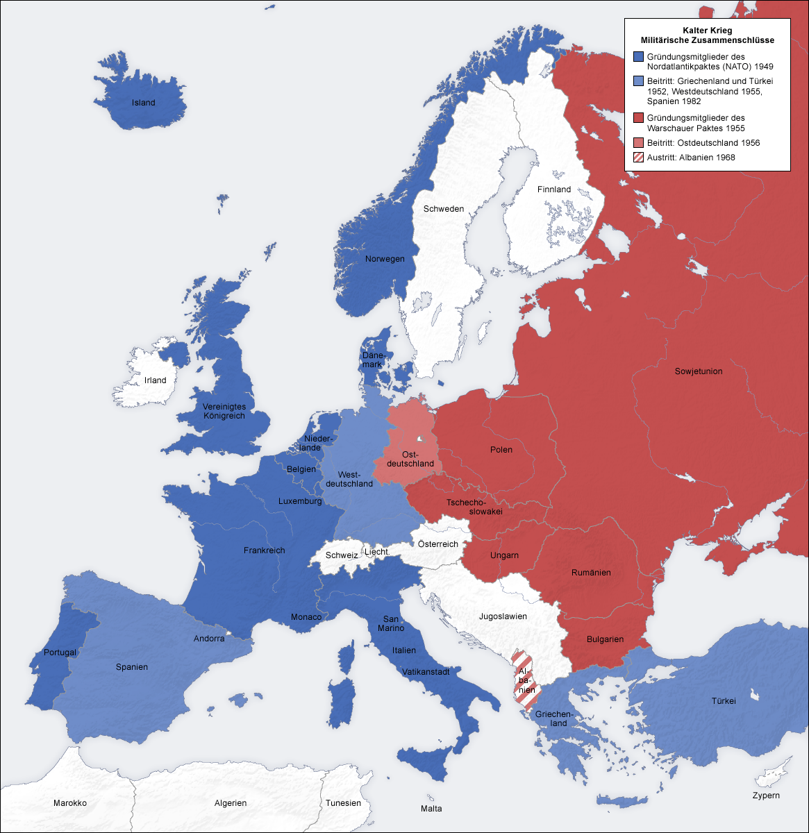 НАТО и Варшавский договор в 1949-1989 гг.