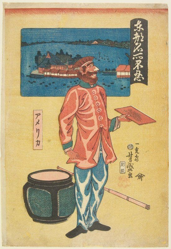 Американец в Японии, Utagawa Yoshimori, 1861