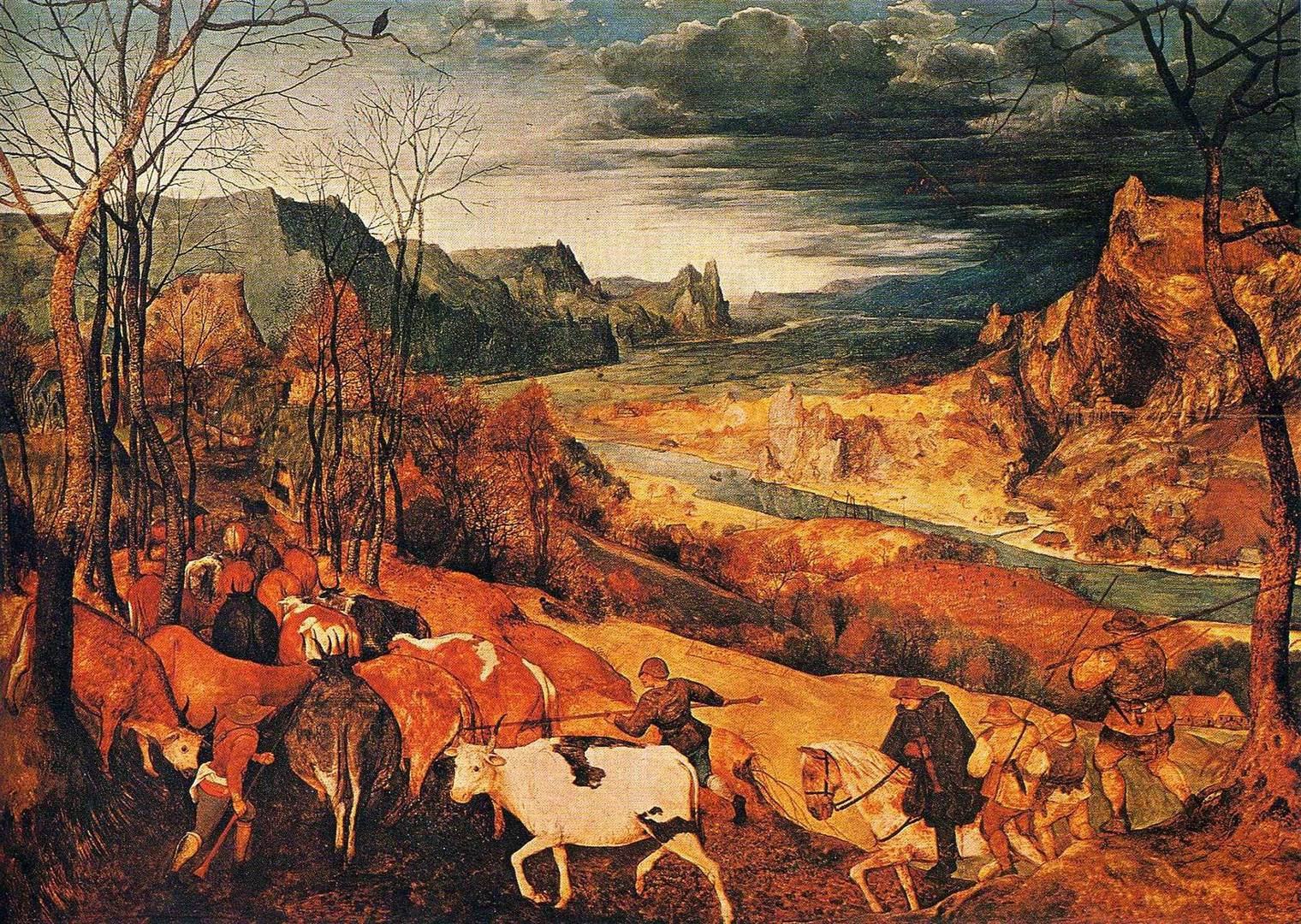 Питер Брейгель Старший. Возвращение стада (Осень). 1565