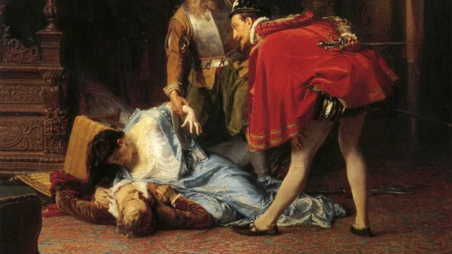 Карл Гун. Сцена из Варфоломеевской ночи. 1870. Государственная Третьяковская галерея, Москва