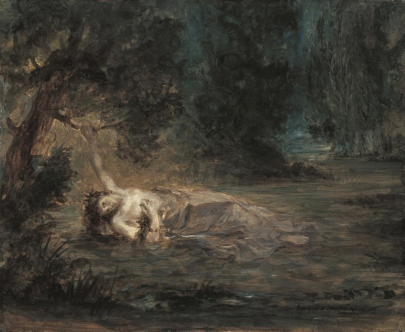 Эжен Делакруа. Смерть Офелии. 1838