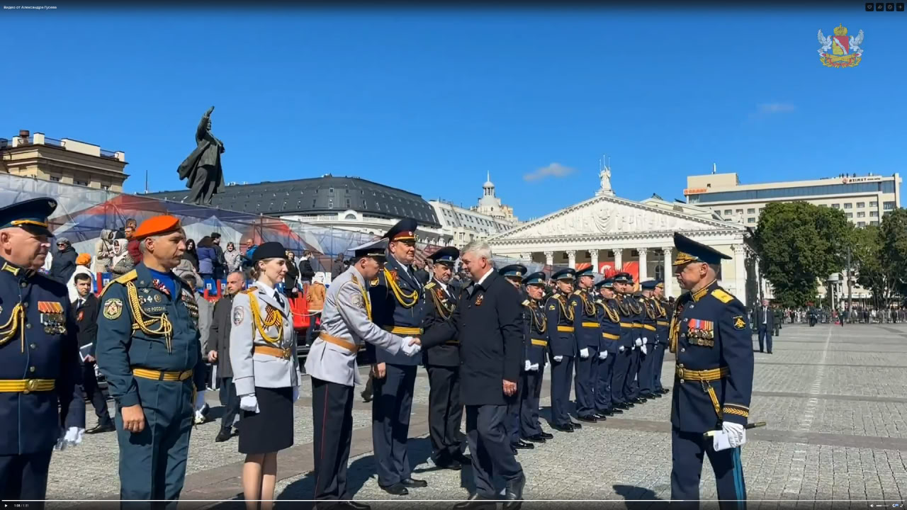 Участники Парада Победы на площади Ленина. Воронеж, 9 мая 2024 года