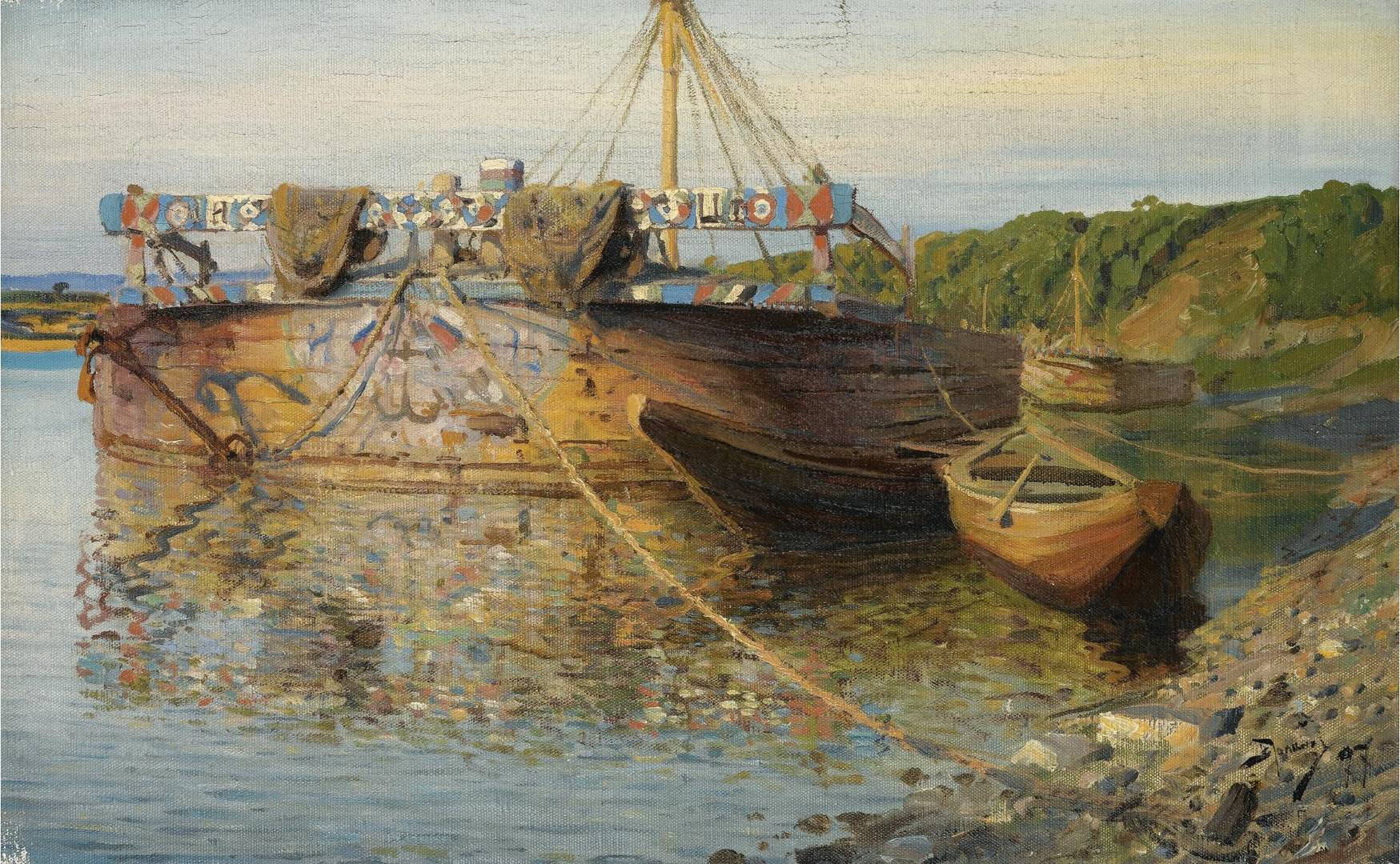 Василий Поленов. Баржа на Оке. 1897