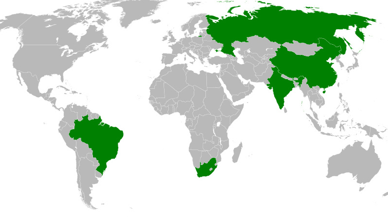 Карта стран БРИКС