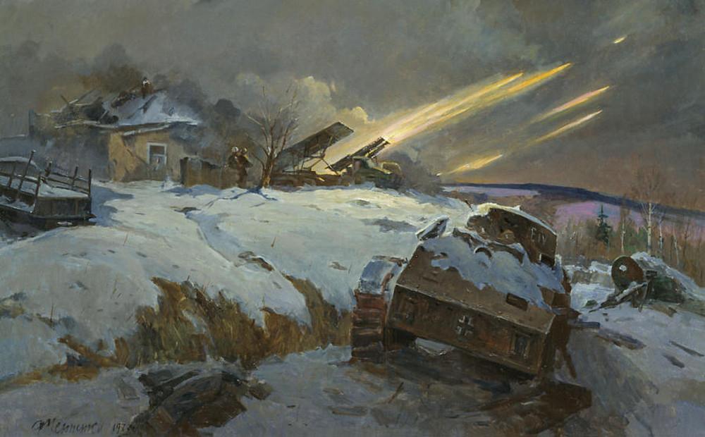 Фёдор Усыпенко. «Ответ гвардейцев-минометчиков». 1949