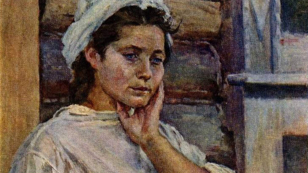 Г. М. Шегаль. В свободную минуту. Медсестра. 1945 (фрагмент)