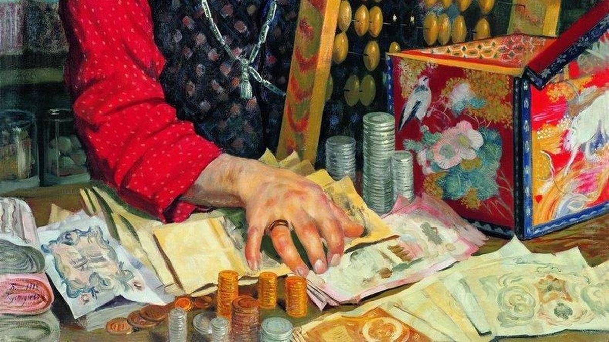 Борис Кустодиев. Купец (фрагмент). 1918