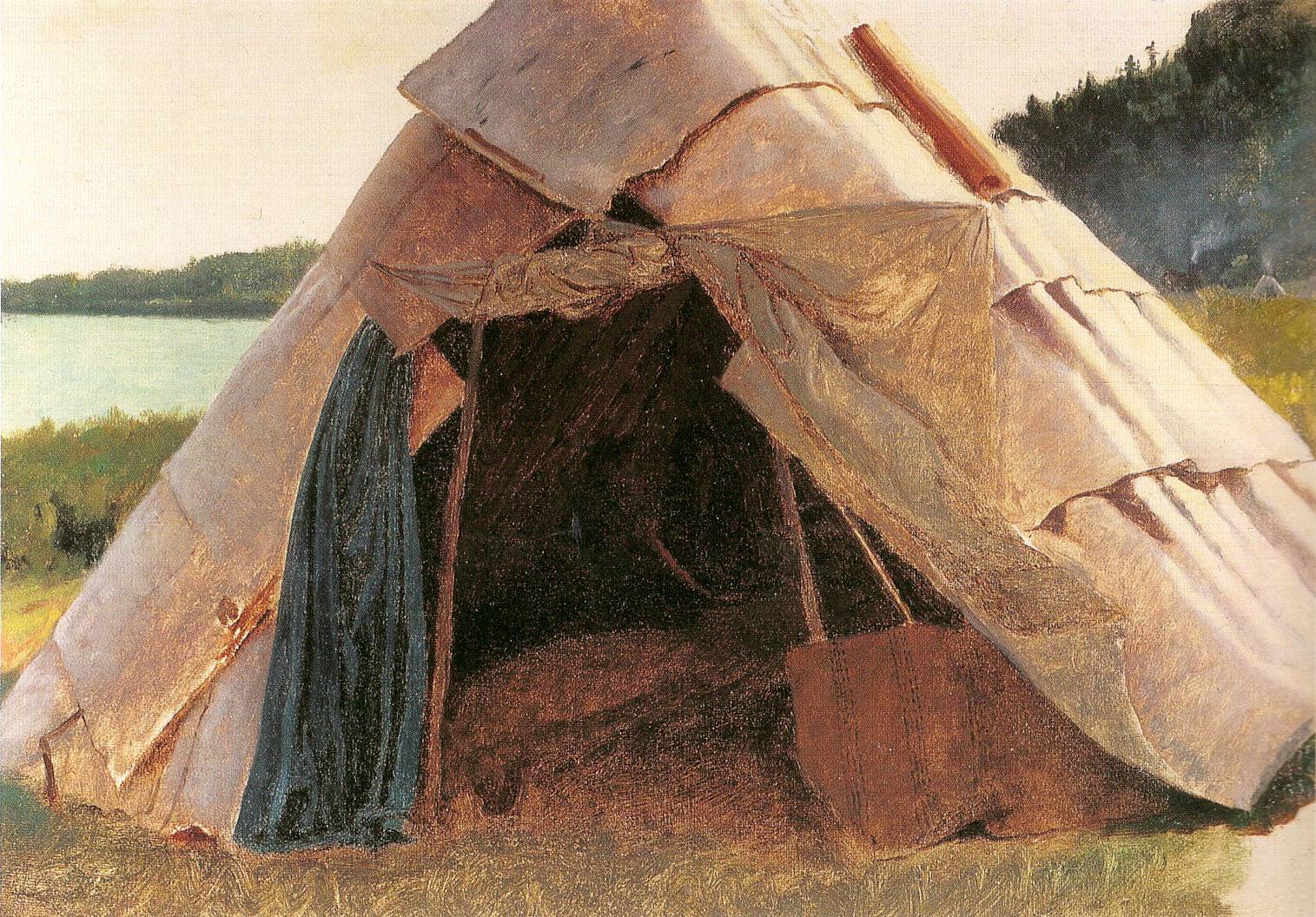 Истмен Джонсон. Вигвам оджибве. 1857