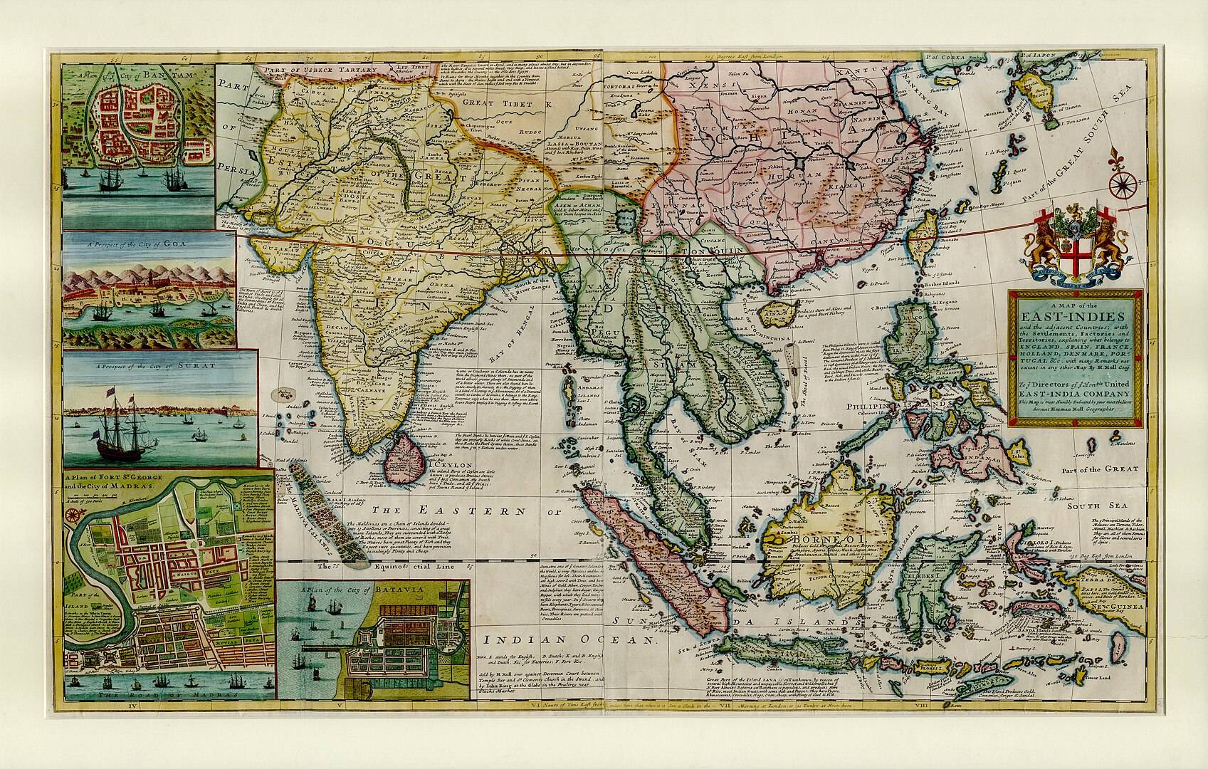 Ост-Индская торговая компания. Карта. Британская торговля.