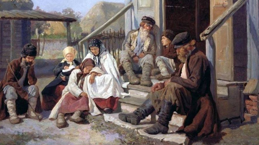 Николай Загорский. У фельдшера в ожидании приема (фрагмент). 1886