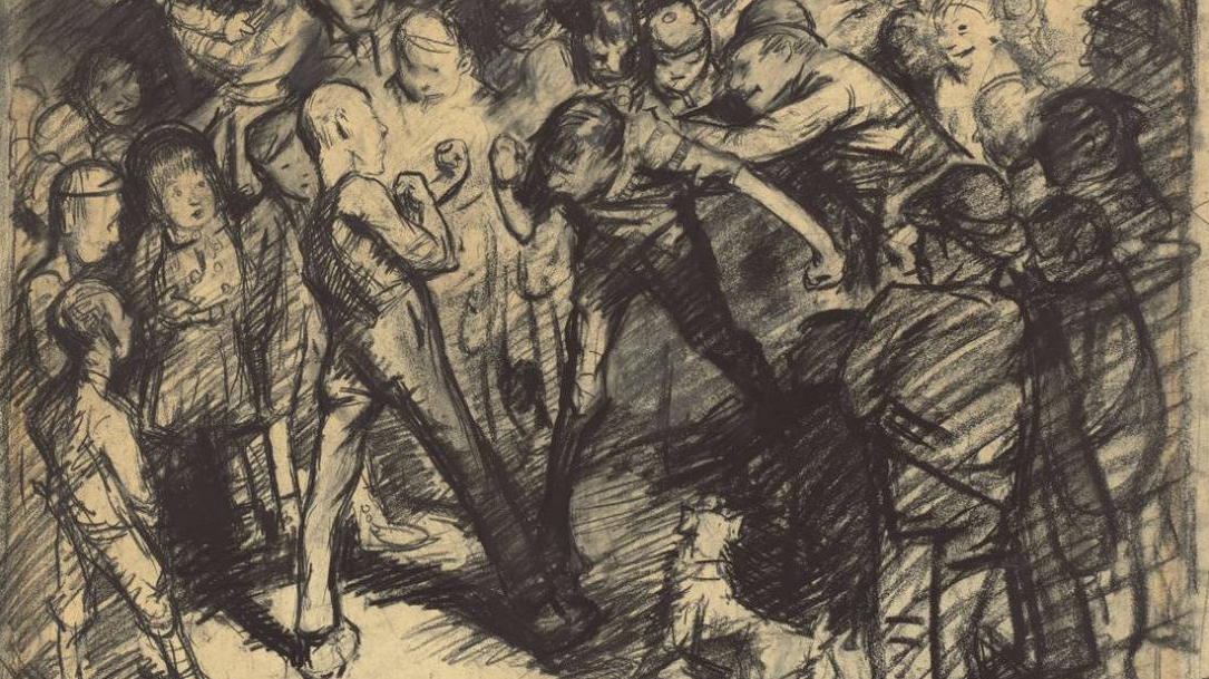 Джордж Уэсли Беллоуз. Уличная драка. 1907