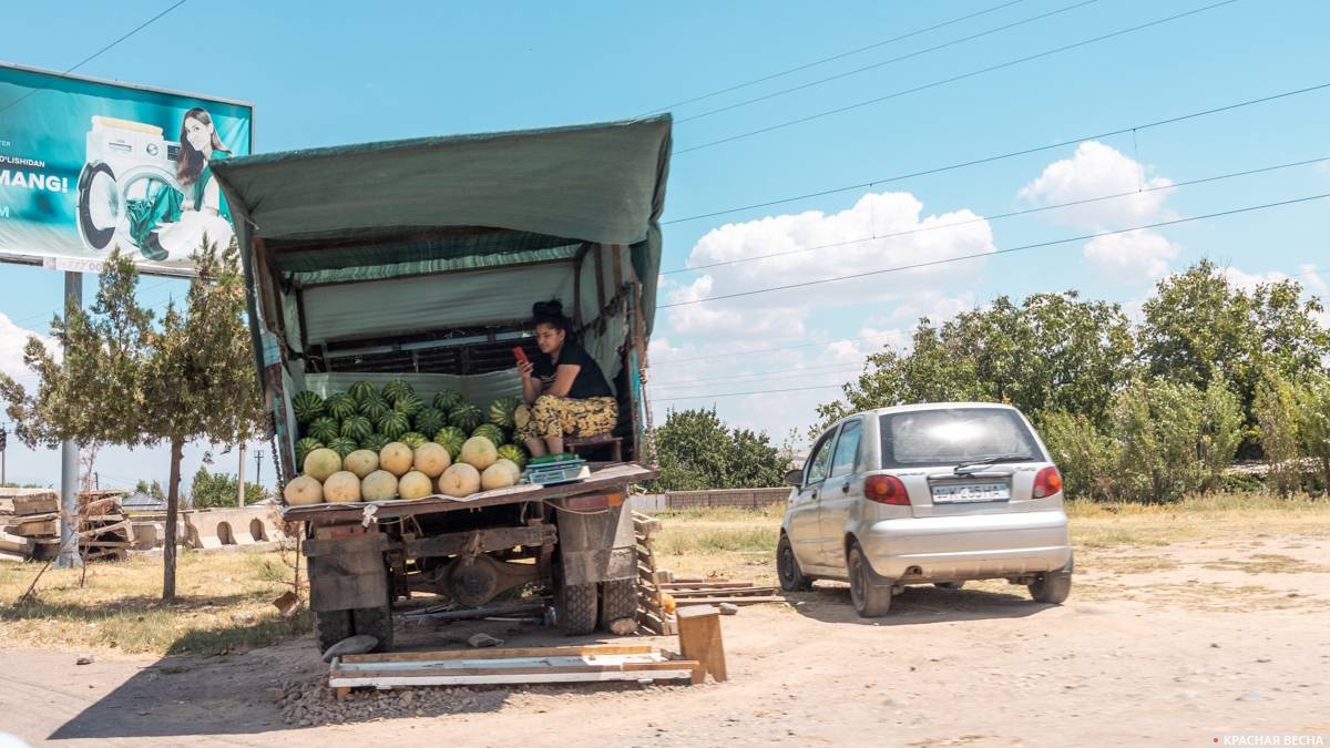 Машина с арбузами и дынями