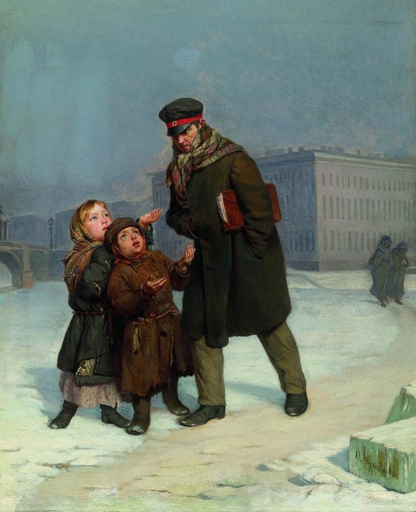 Ф. Журавлев. Дети-нищие