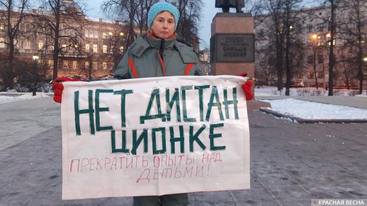 Протест против дистанционного обучения