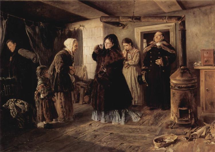 Владимир Маковский. Посещение бедных. 1874