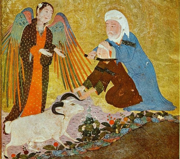 Жертвоприношение Ибрахима. «Тимуридская антология», Шираз, (фрагмент)1410–1411 гг. Музей Галуста Гюльбенкяна, Лиссабон.