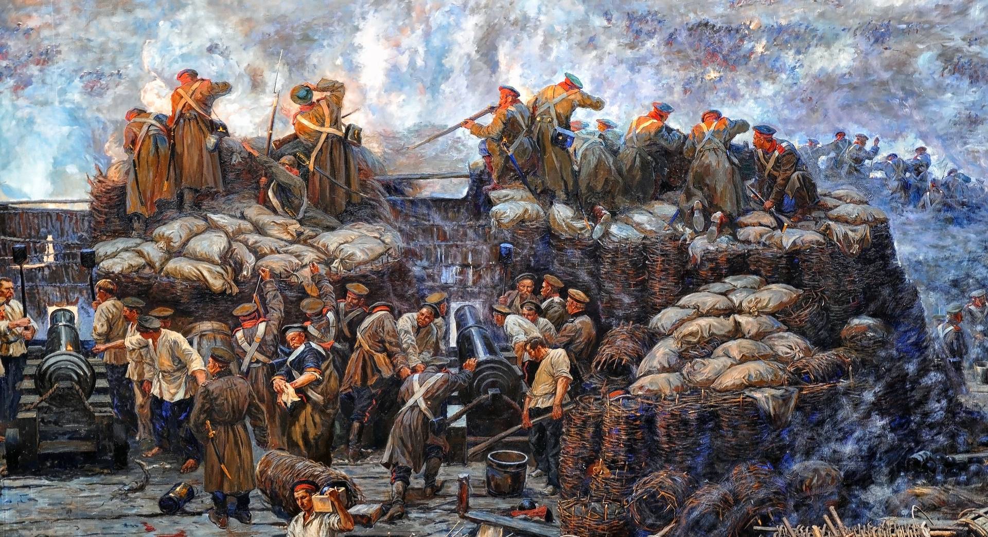 Франц Рубо. Панорама «Оборона Севастополя 1854 — 1855» (фрагмент). 1904