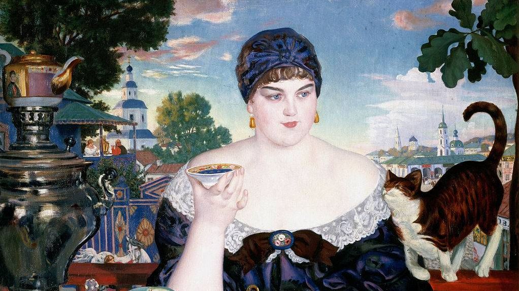 Борис Михайлович Кустодиев. Купчиха за чаем. 1918
