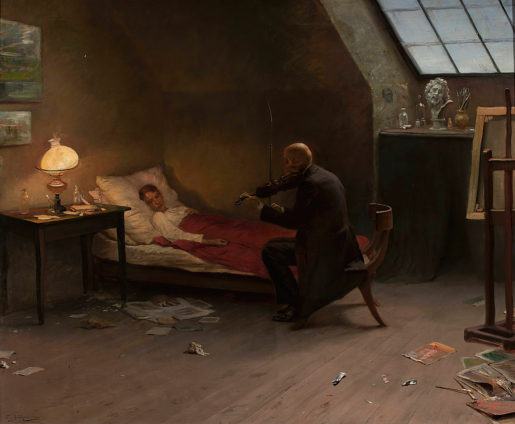Зигмунд Андричевич. Смерть художника (Последний друг). 1901