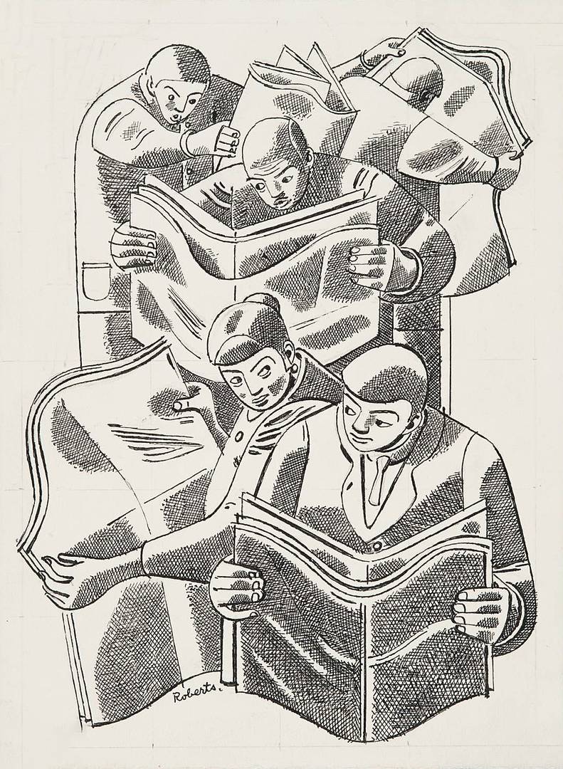 Уильям Робертс. Иллюстрация для издания «Vorticism and the Politics of Belles-Lettres-ism». 1958