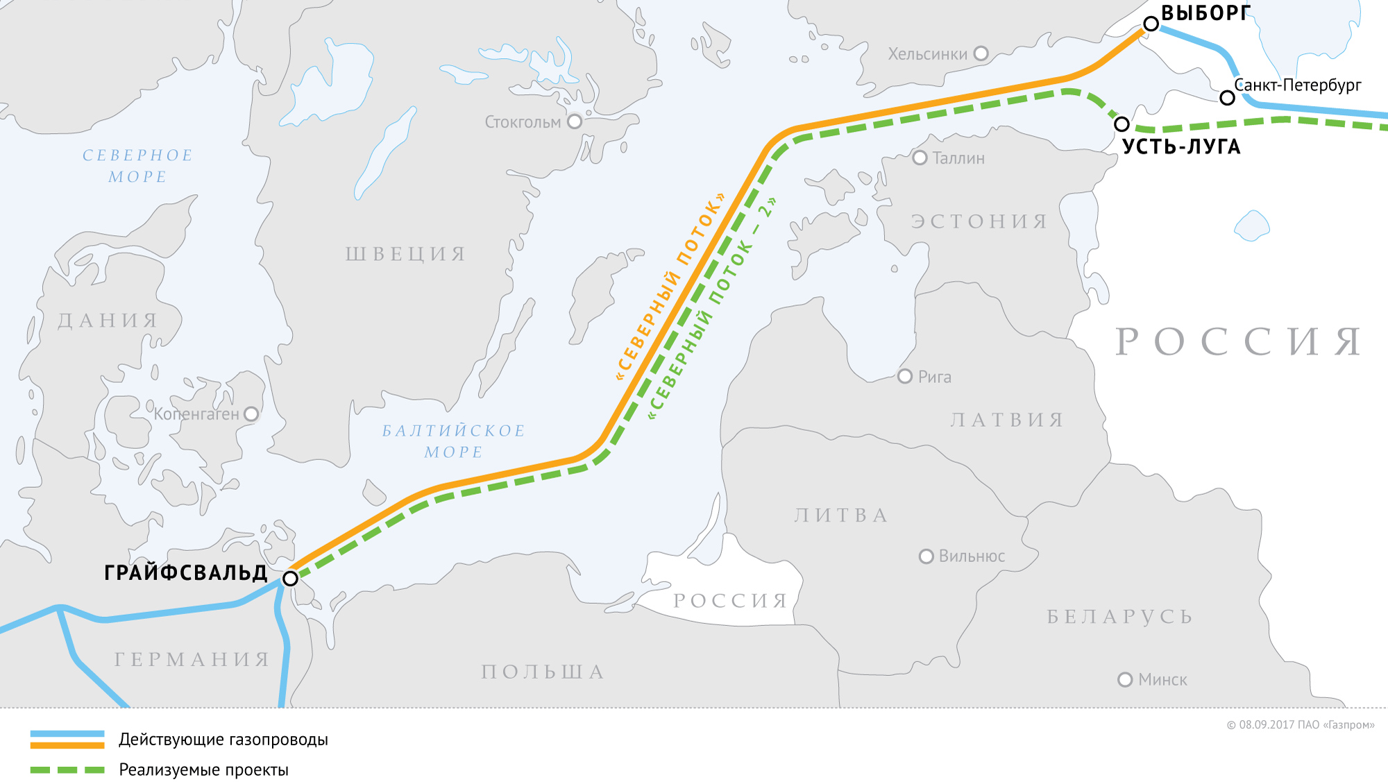 Схема газопровода «Северный поток — 2»