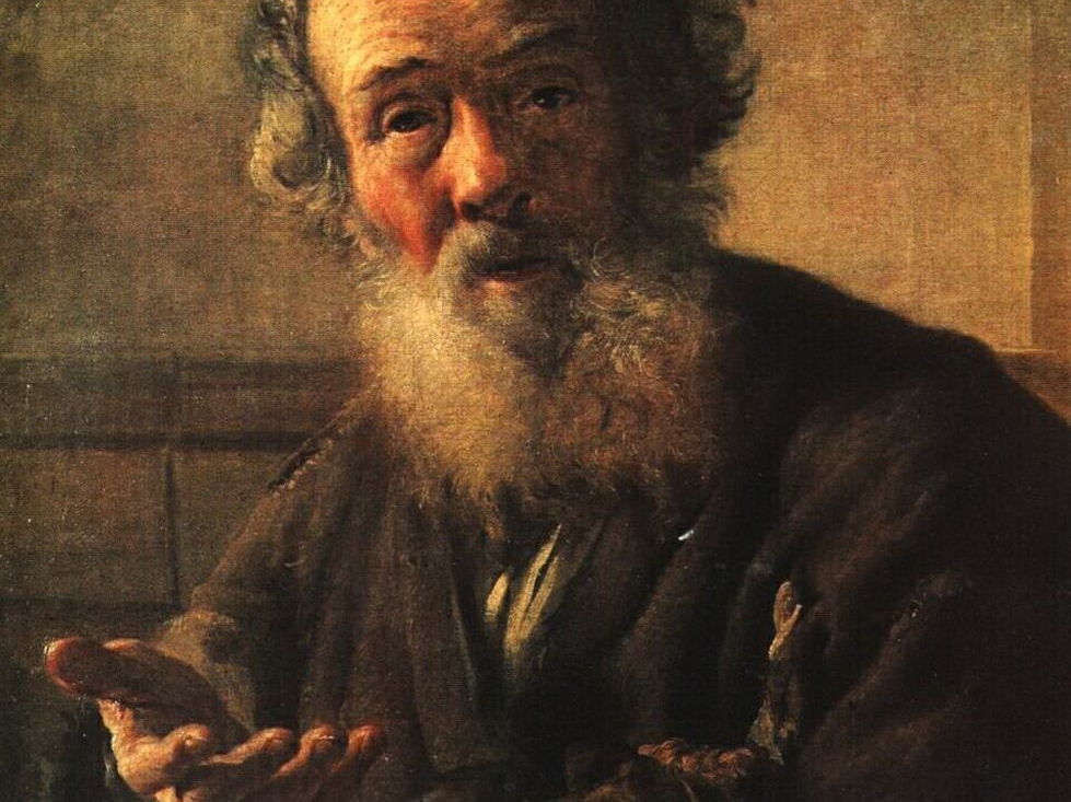 Василий Тропинин. Нищий старик (фрагмент). 1823