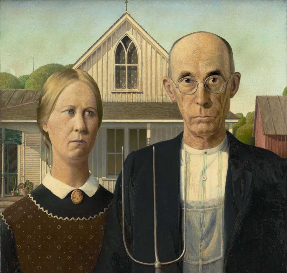 Грант Вуд. Американские фермеры. Фрагмент. 1930