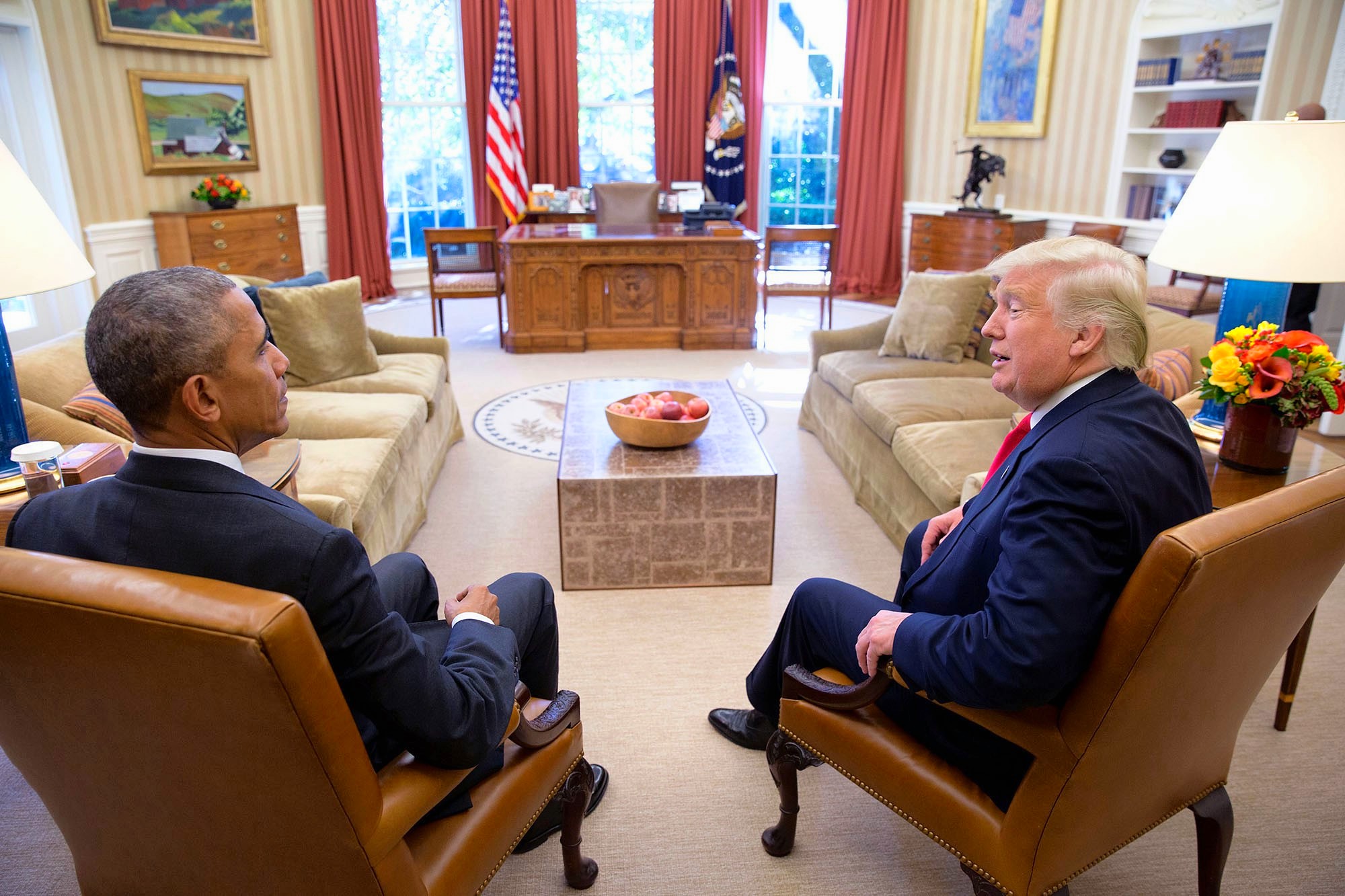 Барак Обама и Дональд Трамп 