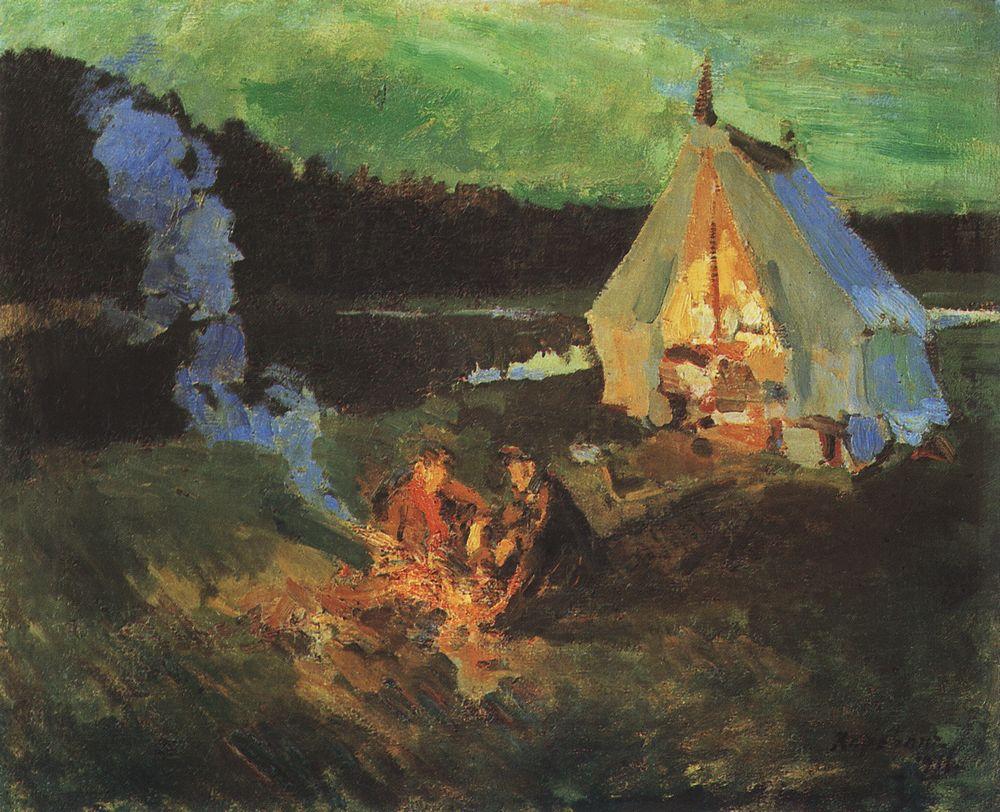 Коровин Константин. Привал охотников. 1911