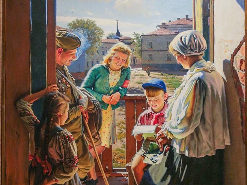 Александр Лактионов. Письмо с фронта (фрагмент). 1947