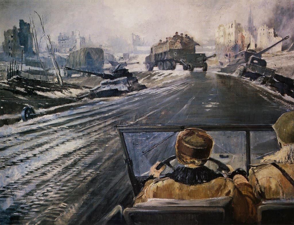 Юрий Пименов. «Фронтовая дорога», 1944 г.