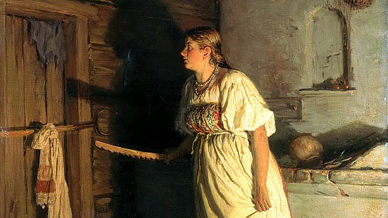 Василий Максимов. Кто там (фрагмент). 1878