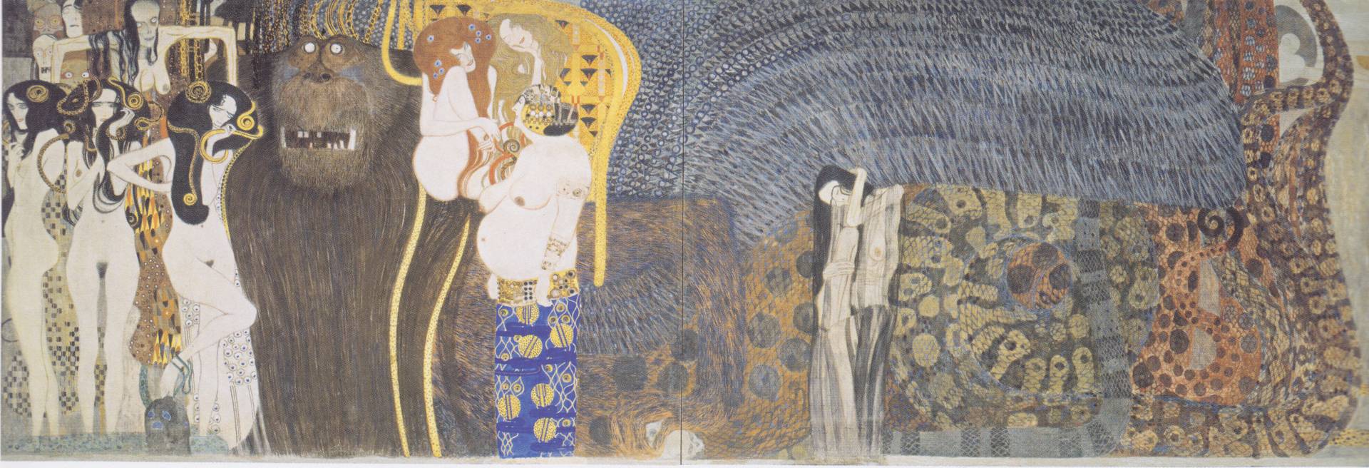 Густав Климт. Бетховенский фриз — Враждебные силы. 1902